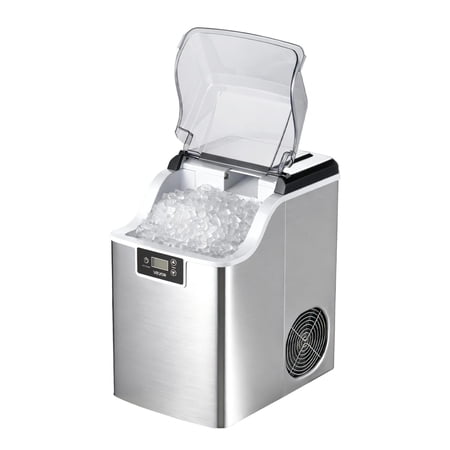 Countertop Nugget Ice Maker, 44 lbs/24H Portable Ice Machine with Self-Cleaning, 4 lbs Ice Storage Basket, Stainless Steel Quiet Ice Maker <55dB for Home Kitchen Office Bar Party