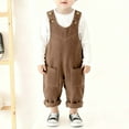 thumbnail image 2 of DHFJKG Toddler Boy Girl Corduroy Overalls Adjustable Straps Convenient Snap Closure Solid Color Jumpsuits With Pockets Casual Playwear Winter Soft Pants, 2 of 7