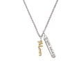 thumbnail image 2 of Delight Jewelry Goldtone Small Mom Script Silvertone Live the Life You Have Imagined Bar Charm Necklace, 23", 2 of 4
