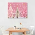 thumbnail image 2 of Shiartex Blush Pink Tree Wall Art For Living Room/Bedroom, Canvas Bathroom Decor Wall Art Kitchen Office Framed Wood Oil Painting Picture, Christmas Winter Golden Snowflake 20x16 Inch, 2 of 3