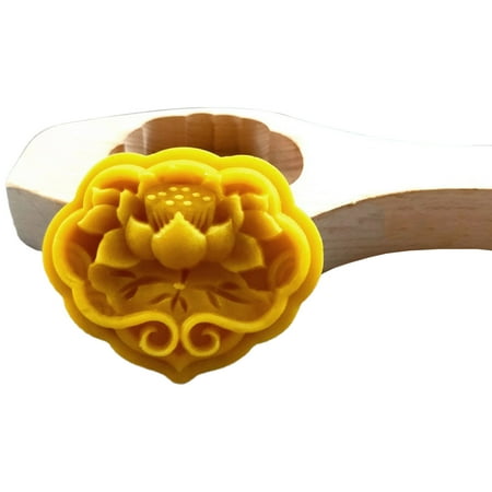 

QUSENLON Mooncake Stamps Hand Pressured Tools Wood Material Baking Accessories 8 Styles