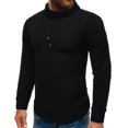 thumbnail image 3 of Gibobby Suéter para hombre Suéter de algodón trenzado con cuello redondo para hombre, suéter casual de manga larga para otoño(Negro,Extra Grande), 3 of 5