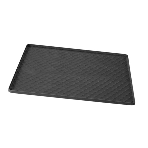 Fundas para lavadoras y secadoras con bordes elevados, a prueba de fugas, bandeja multiusos para mini refrigeradores, alfombrilla de silicona para Negro