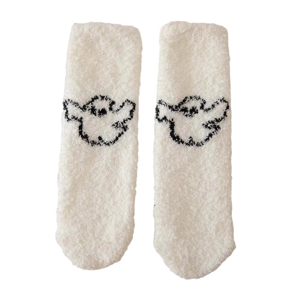 10 Pairs Womens Socks Cozy Slipper Decorative Sleep Short Unisex Boot Socks,White2,One Size