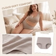 thumbnail image 4 of Womens Cotton High Waisted Underwear Full Coverage Panties Ladies Briefs Coffee XL, 4 of 7