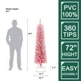 thumbnail image 3 of 6Ft Pencil Slim Artificial Pink Christmas Tree, 3 of 9