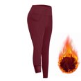 thumbnail image 6 of Cethrio Girls Fleece Lined Leggings, Winter Casual Stretchy High-waisted Thermal Pants Wine Size 10-12, 6 of 8
