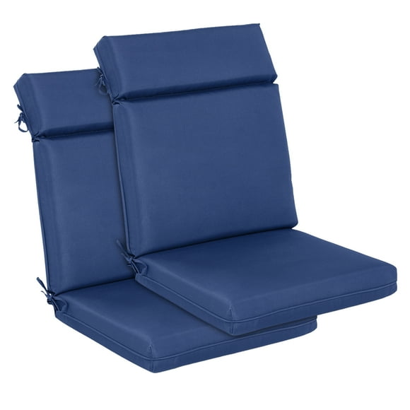 Aoodor 2Pcs Outdoor Dining Chair Cushion Set, 37" x 20" x 2.8", Navy Blue