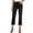 Black, variant on Fmbrln Capri Pants for Women Button Front Waisted Summer Jeans Pants Denim Solid Color Cropped Pants
