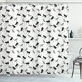 thumbnail image 1 of Ambesonne Ostrich Shower Curtain, Hand-drawn Desert Animal, 69"Wx84"L, White Black Grey, 1 of 3