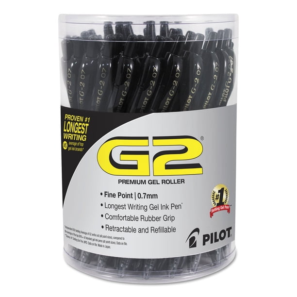 Tinta de gel retráctil Pen Pilot G2 Premium, negra, 0,7 mm, 36 unidades