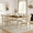 Rustic Cream, variant on Merluxy 7-Piece Solid Wood Dining Table Set, 60" Farmhouse Dining Table with 6 Chairs, Dining Table Set for 6, Kitchen & Dining Room, Rustic Cream