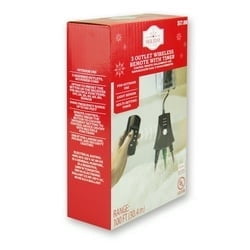 Outdoor 3-Outlet Wireless Remote with Timer, Black, by Holiday Time