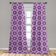 thumbnail image 5 of Ambesonne Geometric Curtains, Circular Lines Rings, Pair of 28"x95", Purple, 5 of 5