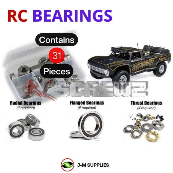 RCScrewZ Rubber Shielded Bearings los147r for Team Losi Baja Rey 2.0 F100 RTR 1/10 (#LOS03049) | SET