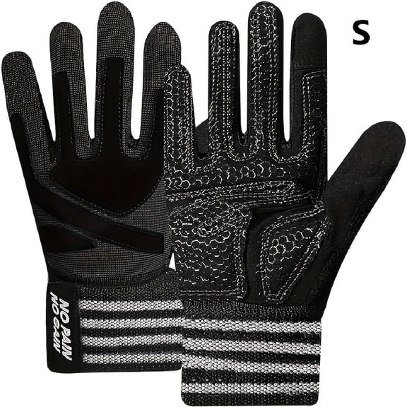 Weight Lifting Gloves, Full Finger Protection, Anti-Slip Grip, Wrist Wraps Support, Gym Workout for Adults Unisex