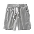 thumbnail image 2 of Feancey Womens Lounge Pajama Shorts Waffle Knit Loose Wide Leg Shorts Drawstring Elastic Waist Sleep Short Pants Summer Shorts Gray M, 2 of 7