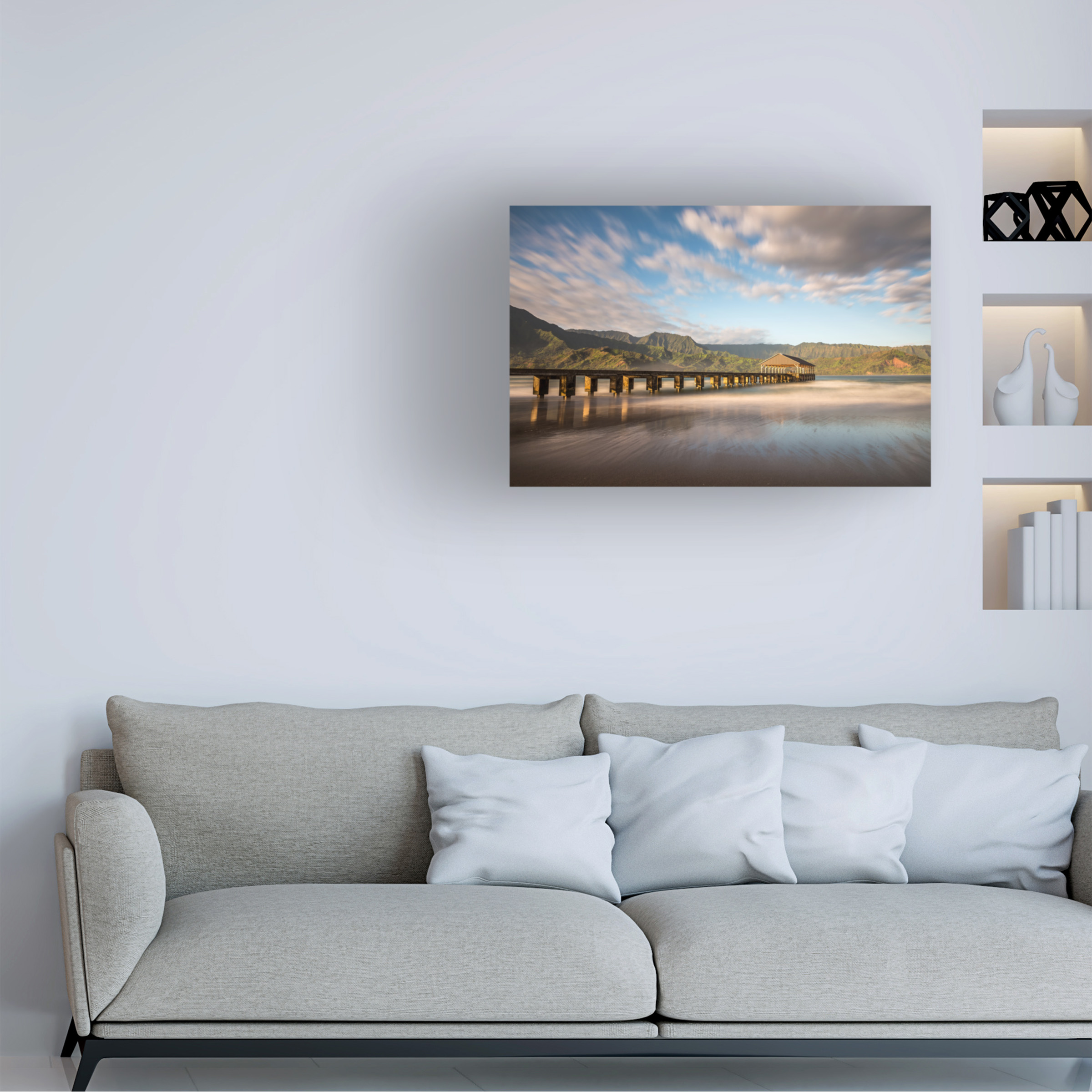 Trademark Fine Art Pierre Leclerc Hanalei Bay Pier Canvas Wall Art - 16x24