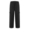 thumbnail image 3 of Women's Casual Pants High Waisted Wide Leg Sweatpants With Pockets Comfortable Soft Athletic Joggers For Everyday Wear Womens High Fashion Clothes Womens Active Cute Casual Pants Seersucker Maternity, 3 of 4