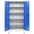 thumbnail image 4 of vidaXL Filing Cabinet Office Storage Cabinet for Bedroom Metal Gray and Blue, 4 of 17