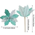 thumbnail image 3 of Luoshdecor Christmas Glitter Poinsettia Flowers, Artificial Christmas Tree Picks Flowers Ornaments for Xmas Tree Wreath Garland Wedding Party DIY Decor 11.8 in, 3 of 6