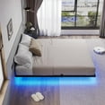 thumbnail image 4 of King Floating Bed Frame King Size Metal Platform Bed with LED Lights for Bedroom, No Box Spring Needed, Black, 4 of 7