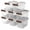 Clear-4 Quart, variant on Black 4 Quart Plastic Storage Latch Bins, 8 Pack