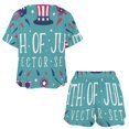 thumbnail image 3 of 4th of July Print Women'S Pajamas Set Summer Sleepwear Sets 2 Piece Lounge Set, 3 of 7