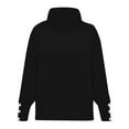 thumbnail image 3 of Clearance! Yajing Oversized Sweaters for Women Fashion Women Bow Collar Solid Buttons Sleeve Knitted Casual Sweater Warm Top Womens Sweaters Black M, 3 of 9