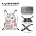 thumbnail image 5 of Drawstring Backpack - mushroom fairy house Splash Proof Small Drawstring Gym Bag for Women Men, Cinch Sports String Bag Backpack for Travel Swimming Beach, 5 of 8