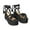 Black, variant on Wedge Platform Sandals, Women's Open Toe Ankle Strap Casual Flatform Platform Sandals Black