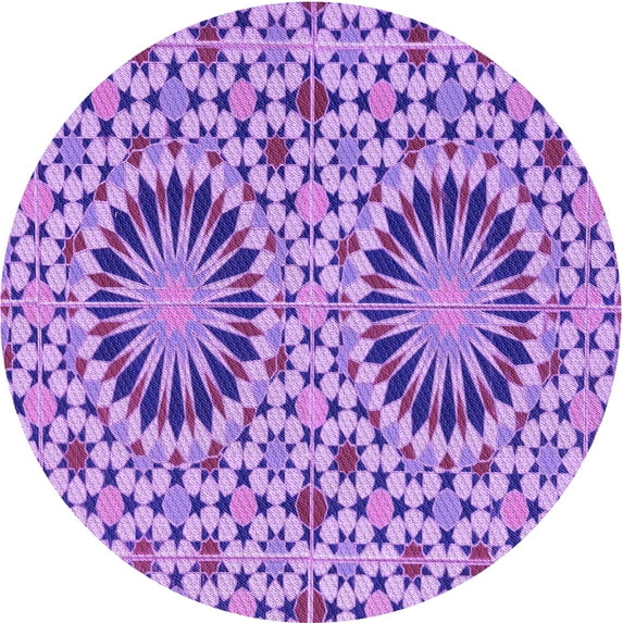 Ahgly Company Machine Washable Indoor Square Transitional Violet Purple Area Rugs, 3' Square