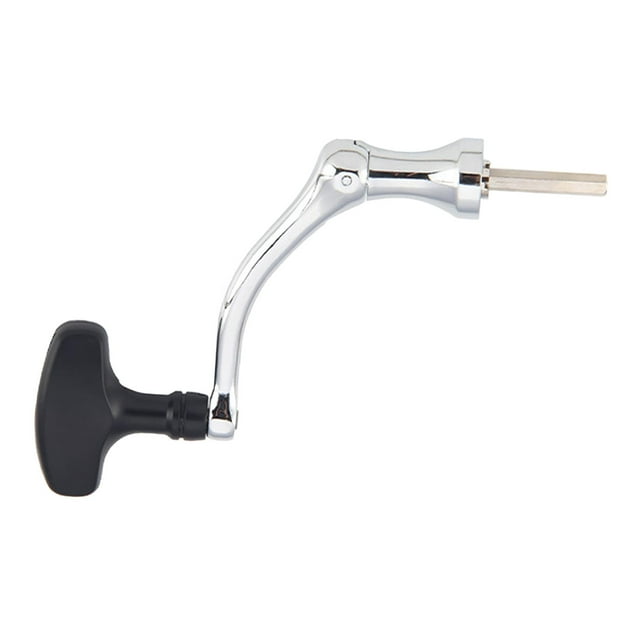 relayinert Fishing Reel Handle Arm Replacement Lightweight Grey Fishing Handle Reel for Spinning Large Silver