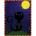 thumbnail image 2 of Grey, Jace 19x24 White Modern Wood Framed Museum Art Print Titled - Halloween Cat, 2 of 4