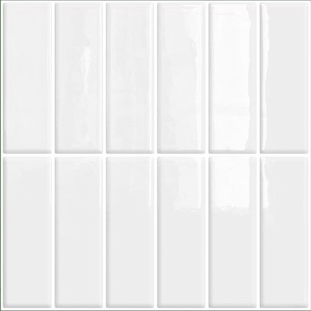 DEWOO 10pcs Peel and Stick Backsplash Wall Tiles, Extra Thick 3D Wall Panels, Heat & Water Resistant, Easy DIY Kitchen, Bathroom, Laundry, Fireplace & Rental Home Wall Décor (White, 12"×12")