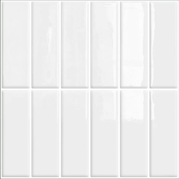 DEWOO 10pcs Peel and Stick Backsplash Wall Tiles, Extra Thick 3D Wall Panels, Heat & Water Resistant, Easy DIY Kitchen, Bathroom, Laundry, Fireplace & Rental Home Wall Décor (White, 12"×12")