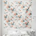 thumbnail image 1 of Floral Tapestry, Shabby Blooms Nature Inspired Botanical Beauty Illustration, Fabric Wall Hanging Decor for Bedroom Living Room Dorm, 5 Sizes, Almond Green Salmon, by Ambesonne, 1 of 1