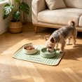 thumbnail image 5 of LiUMX Rectangular Silicone Pet Feeding Mat for Cats and Dogs, Non-Slip Waterproof Placemat with Spill-Proof Raised Edges, Easy-Clean Dishwashable Pet Bowl Tray, 5 of 6
