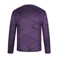 thumbnail image 4 of Blusas y camisas de manga larga con cuello redondo para hombre, blusa informal de manga larga con cuello redondo y estampado de rayas, blusa de poliéster para hombre, 4 of 5