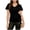 Black, variant on Women's Party Blouse Sequin Wrap Top V-Neck Short Sleeve Cocktail Shirt with Adjustable Tie Waist, Gold XL