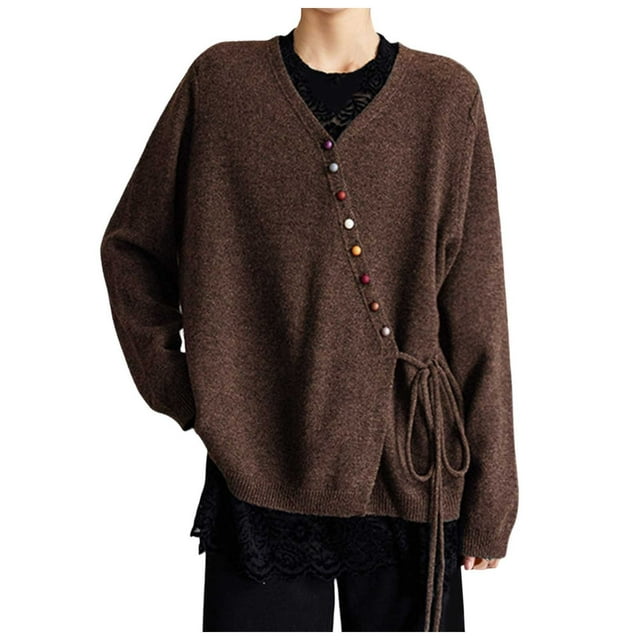 GPOECD Cardigan Tricoté Doux Chaud Surdimensionné Ouvert Manches Longues Confortable Décontracté Automne Hiver Haut Extérieur Rouge Brique,XXXXXL