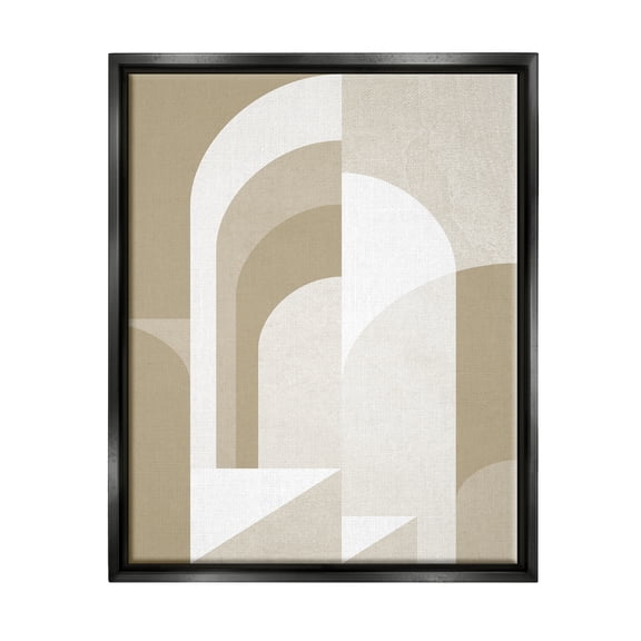 Stupell Industries Beige Abstract Arches Abstract Painting Black Floater Framed Canvas Art Print Wall Art, 17 x 21