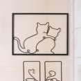 thumbnail image 1 of Decoraciones artísticas de pared , esculturas sanales, adornos, de gato, dibujo lineal, colgante de pared para fiesta en casa, Baoblaze Escultura de pared, 1 of 8