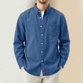 thumbnail image 4 of Trikvn Men's Casual Button Down Shirts Long Sleeve Chambray Denim Tops with Chest Pocket Classic Collared Lightweight Dress Shirt for Work Office Everyday Essential, 4 of 7