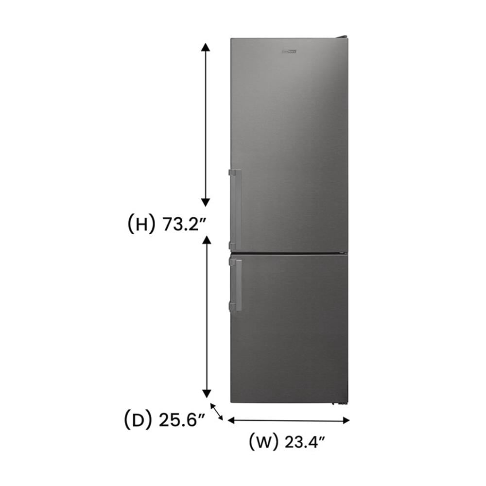 Pemberly Row 12cf No Frost Bottom Freezer Refrigerator Wine Rack GARAGE READY