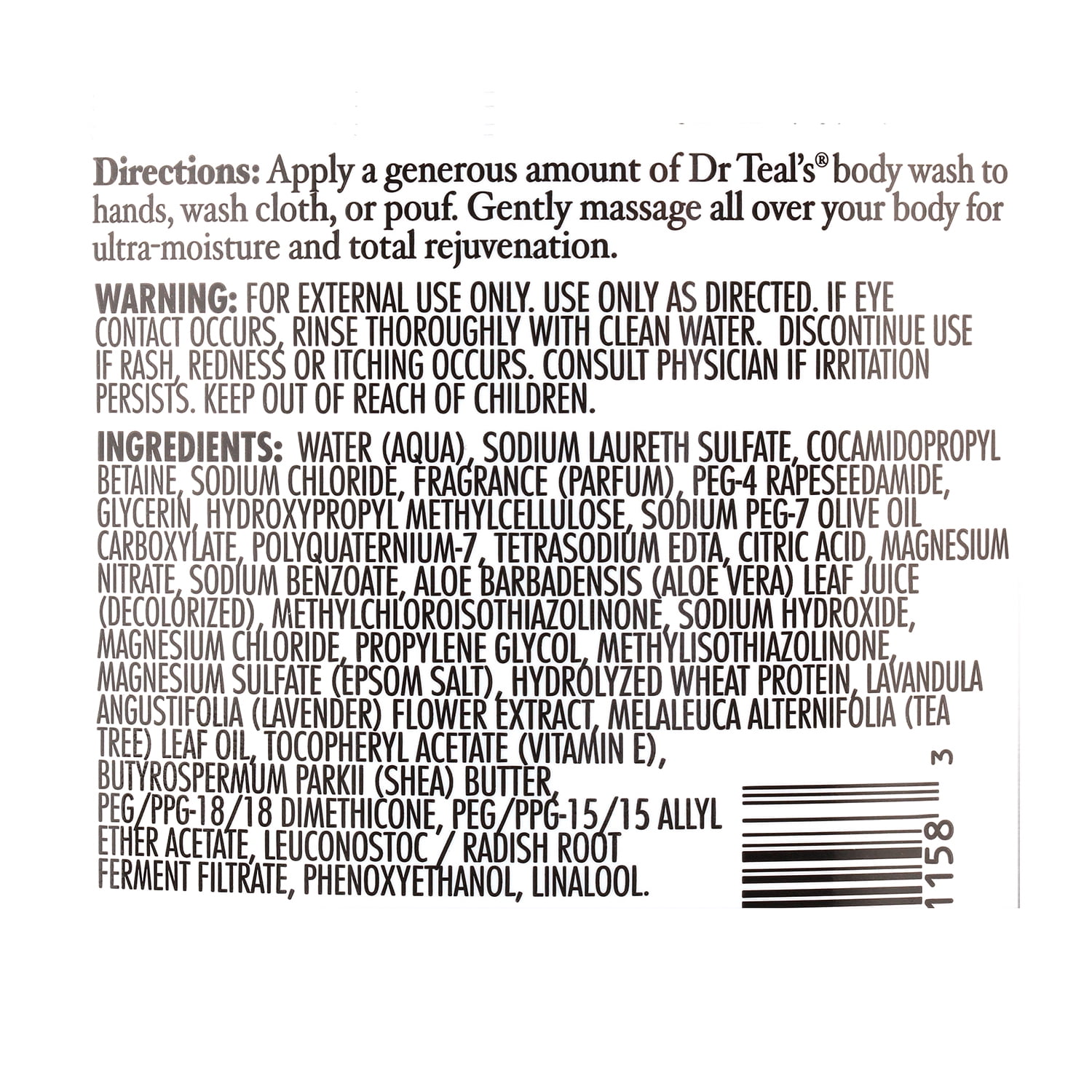 Dr Teal's Pure Epsom Salt Body Wash Soother & Moisturize With Lavender 24 oz Pack of 2
