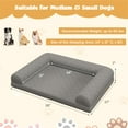 thumbnail image 5 of Pefilos 36" Egg-Foam Dog Bed with 3-Side Bolster, Pet Sofa Bed for Small Medium Dogs, Removable Washable Bed Cover Dog Crate Bed, Gray, 5 of 7