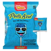 Vero PintaAzul Strawberry Raspberry Candy Lollipops, 40 Count Bag
