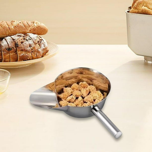 Cuchara para patatas fritas de acero inoxidable, cuchara para freír francesa, utensilios de cocina, cuchara para patatas fritas, cuchara para palomita 18cm Derecha
