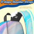 thumbnail image 4 of 17 Inch Lightweight Backpack,PVC Waterproof Oxford Fabric, Ergonomically Designed, with Large Capacity, Aqua Blue Watercolor, 4 of 5